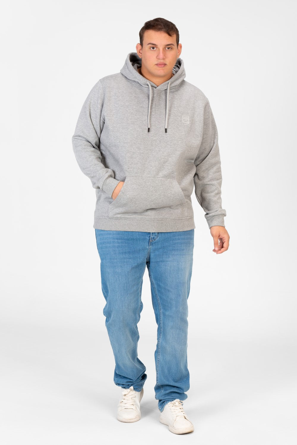 Men's Big Size Basic Long Sleeve Hoodie Sweatshirt