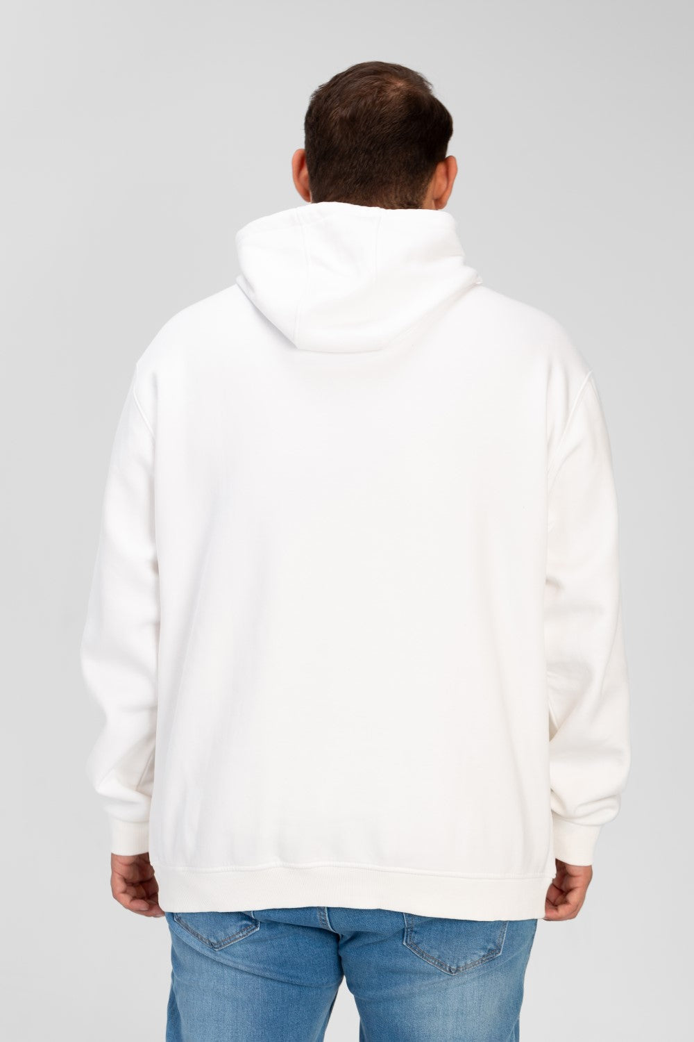Men's Big Size Basic Long Sleeve Hoodie Sweatshirt