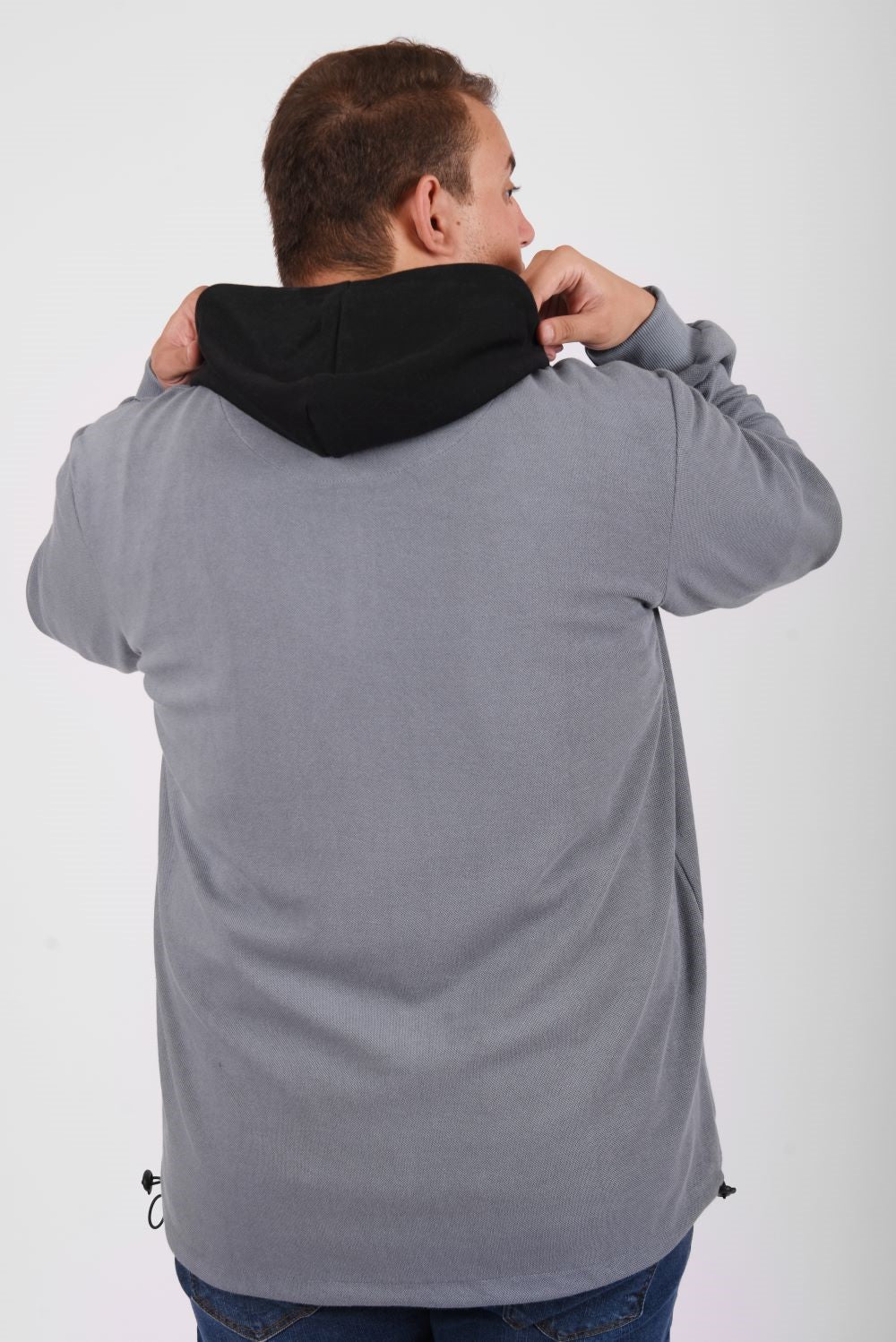 سويت شيرت رجالي سليم فيت مبطن بسحاب كامل من ميلتون ناعم متعدد الألوان مقاسات خاصة