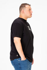 تي شيرت رجالي مطبوع بأكمام قصيرة ومقاس كبير