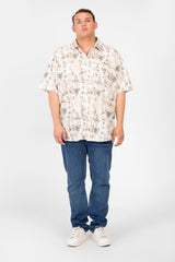 قميص رجالي صيفي مطبوع عليه طماطم، مقاس كبير، بأكمام قصيرة