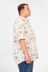 قميص رجالي صيفي مطبوع عليه طماطم، مقاس كبير، بأكمام قصيرة