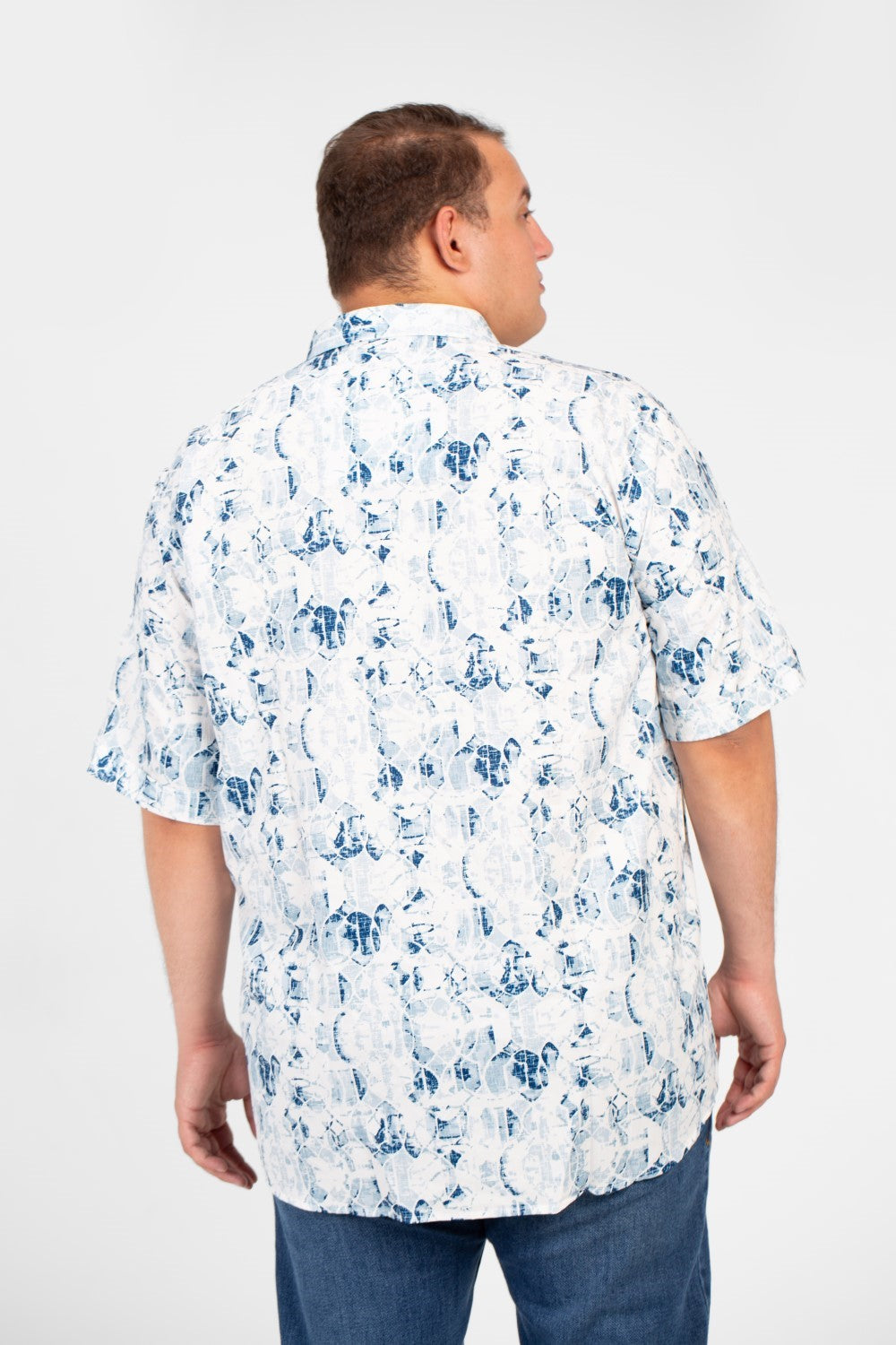 قميص رجالي صيفي مطبوع عليه طماطم، مقاس كبير، بأكمام قصيرة