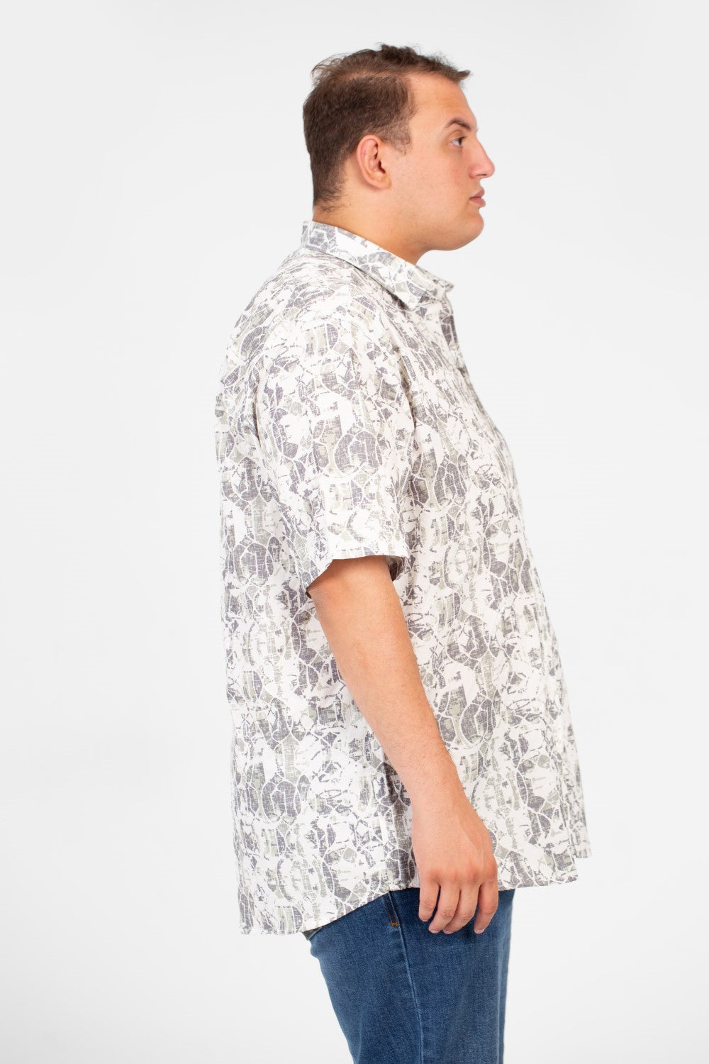 قميص رجالي صيفي مطبوع عليه طماطم، مقاس كبير، بأكمام قصيرة