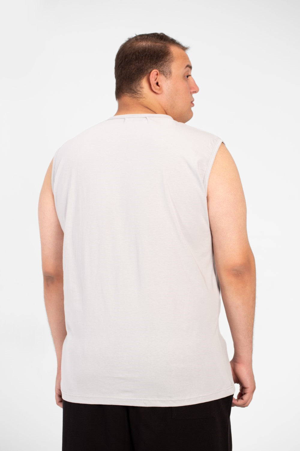 Men's Big Size Tomato Summer Sleeveless T-Shirt With Modern Front Print