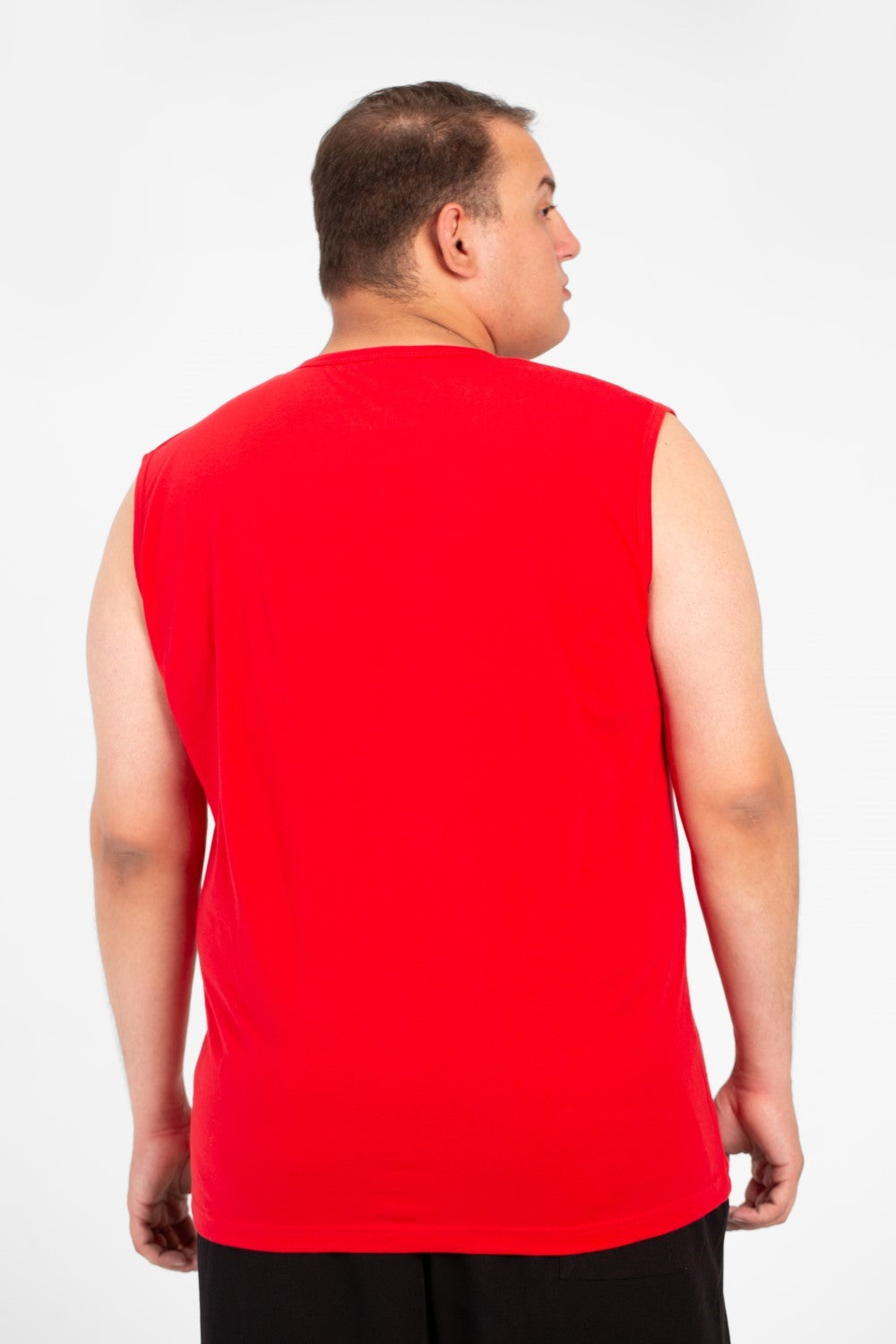 Men's Big Size Tomato Summer Sleeveless T-Shirt With Modern Front Print
