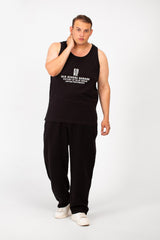 Men's Big Size Cut T-shirt With A Wide Collar And A Front Text Print