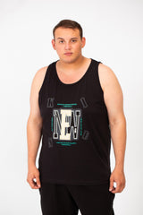 تي شيرت رجالي صيفي كبير الحجم بطبعة أمامية وقطعة عصرية