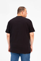 تي شيرت رجالي كبير الحجم برقبة دائرية وأكمام نصف مطبوعة من الأمام