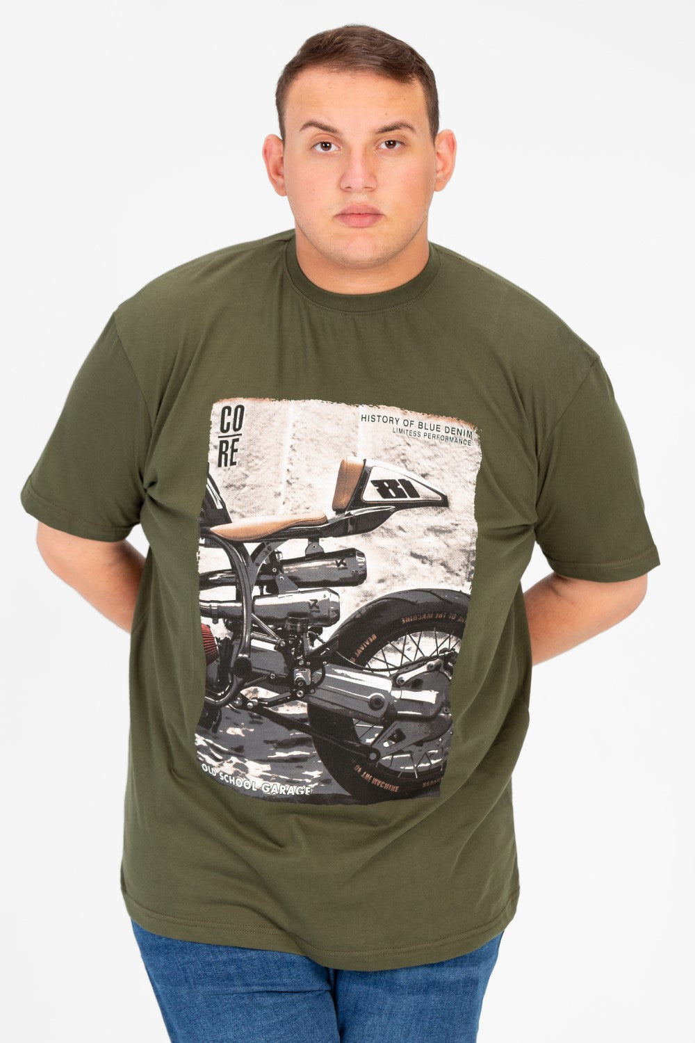 Men's Round Neck Graphic Print Short Sleeve Big Size T-Shirt