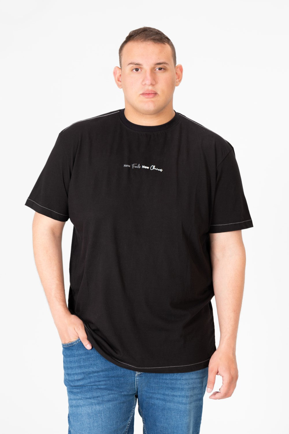 Men's Big Size Basic Round Neck T-Shirt