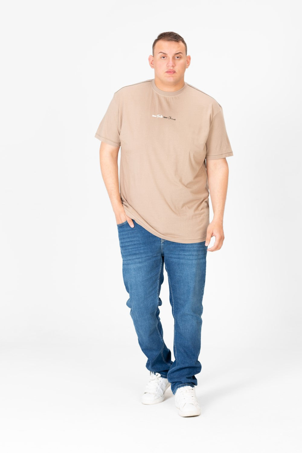 Men's Big Size Basic Round Neck T-Shirt