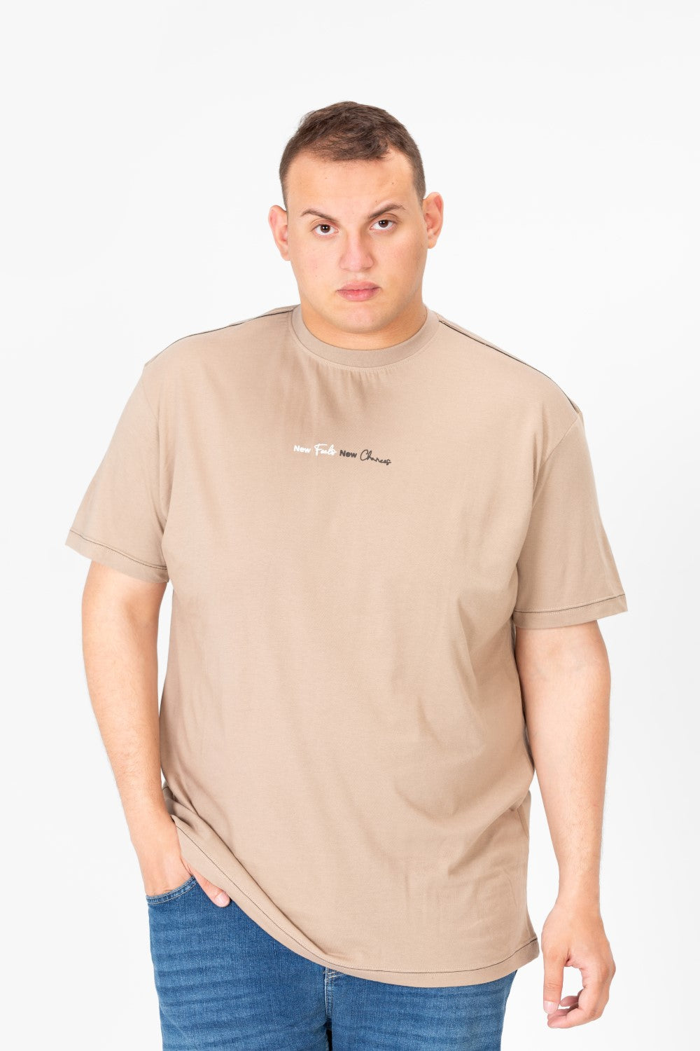 Men's Big Size Basic Round Neck T-Shirt