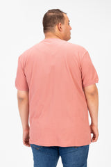 تي شيرت رجالي أساسي بنصف كم ومقاس كبير مصنوع من خامة عالية الجودة