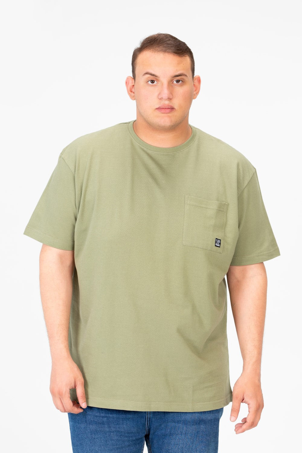 Men's Basic Big Size T-Shirt With Front Pocket And Short Sleeves