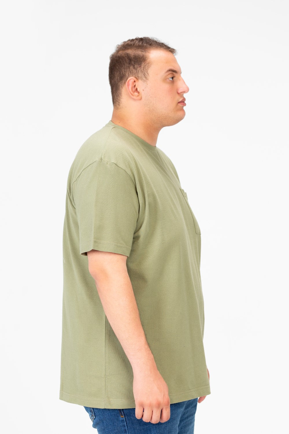 Men's Basic Big Size T-Shirt With Front Pocket And Short Sleeves