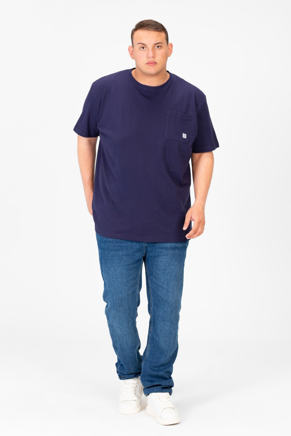 Men's Basic Big Size T-Shirt With Front Pocket And Short Sleeves