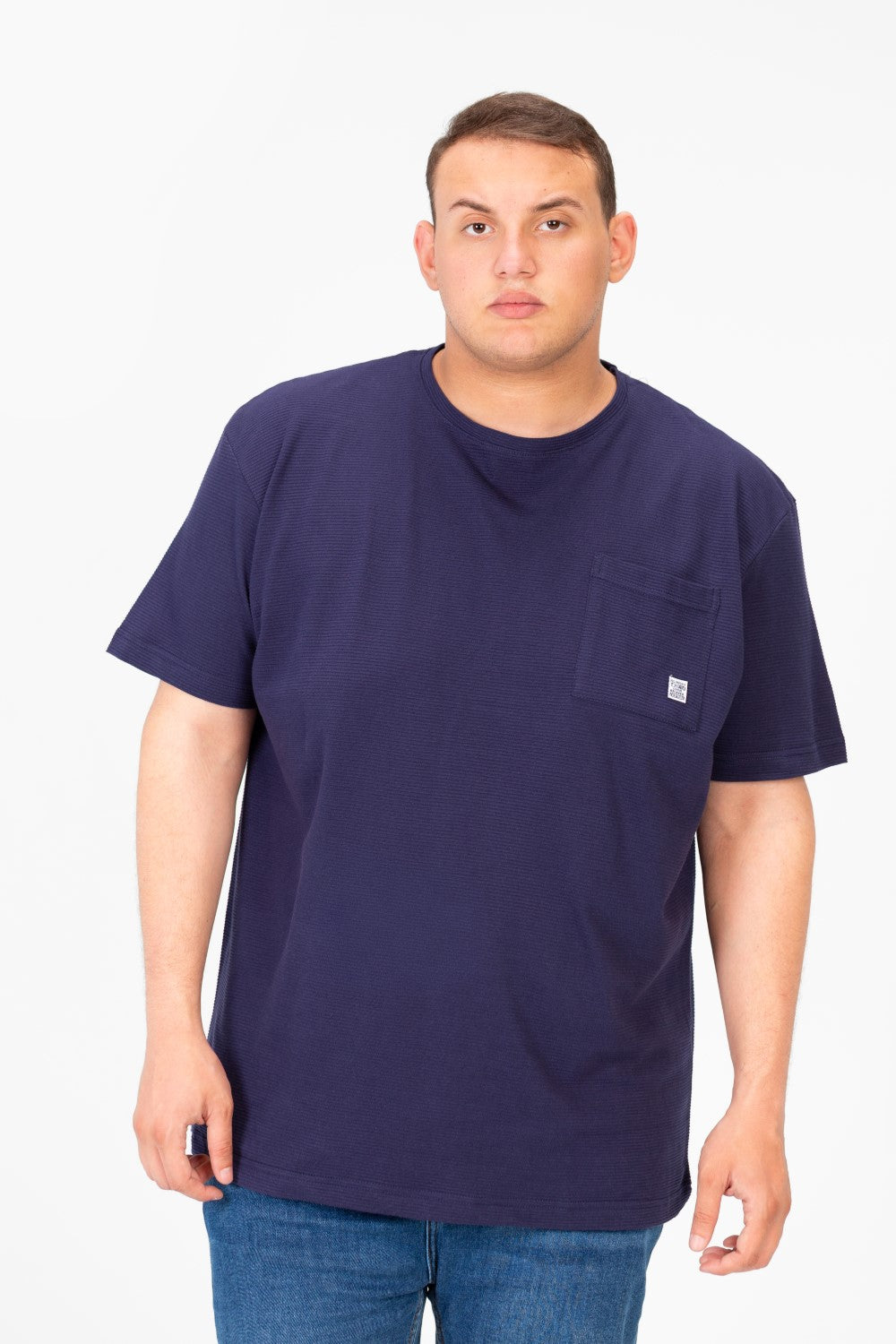 Men's Basic Big Size T-Shirt With Front Pocket And Short Sleeves