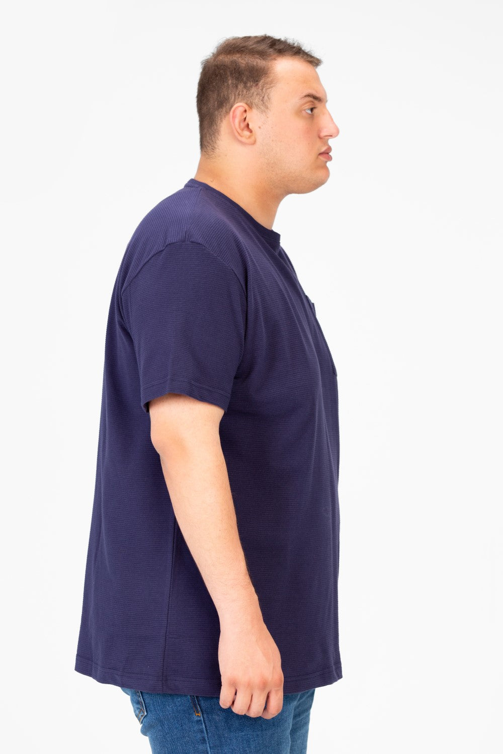 Men's Basic Big Size T-Shirt With Front Pocket And Short Sleeves