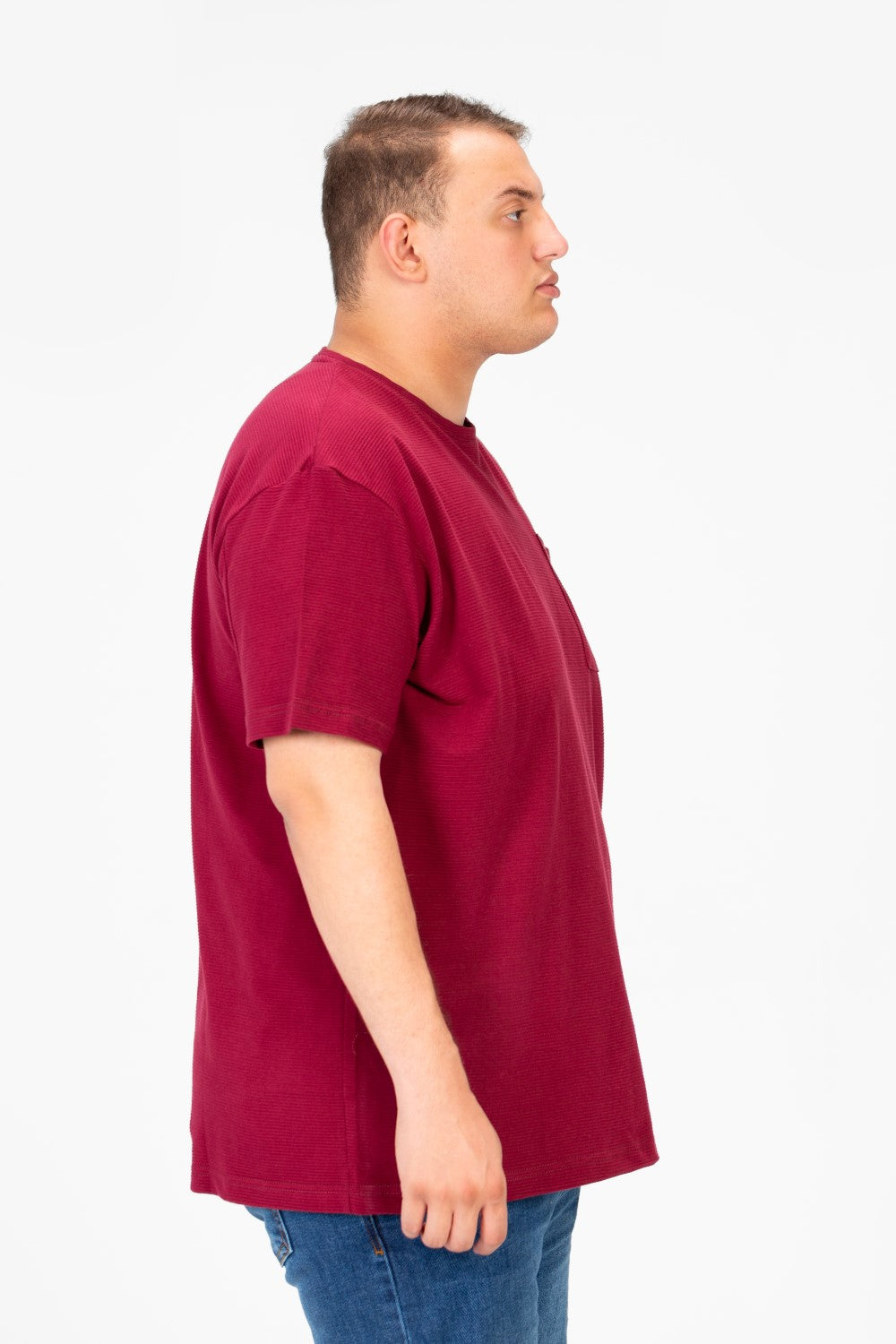 Men's Basic Big Size T-Shirt With Front Pocket And Short Sleeves