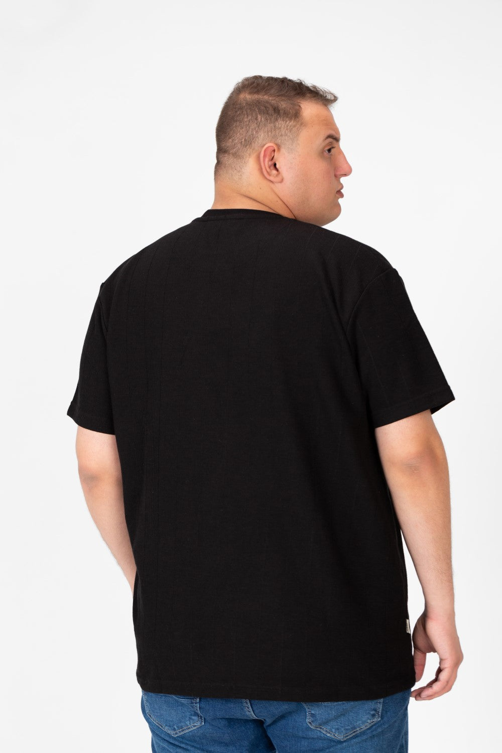 Men's Big Size Tomato Basic Crew Neck T-Shirt