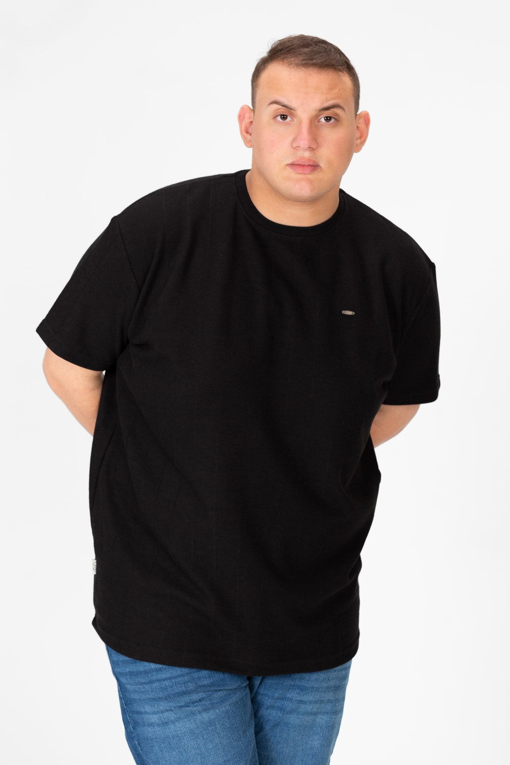 Men's Big Size Tomato Basic Crew Neck T-Shirt