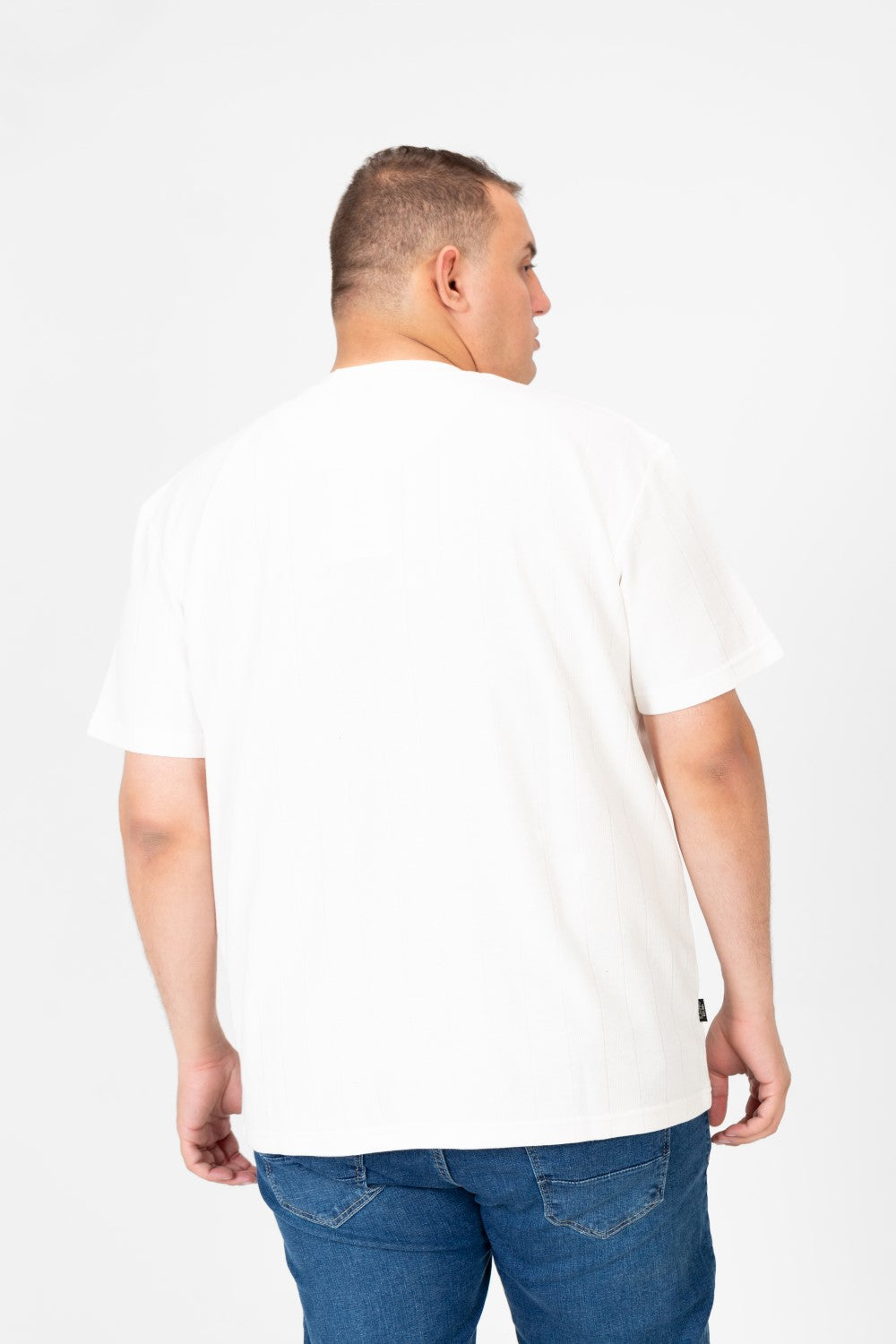 Men's Big Size Tomato Basic Crew Neck T-Shirt