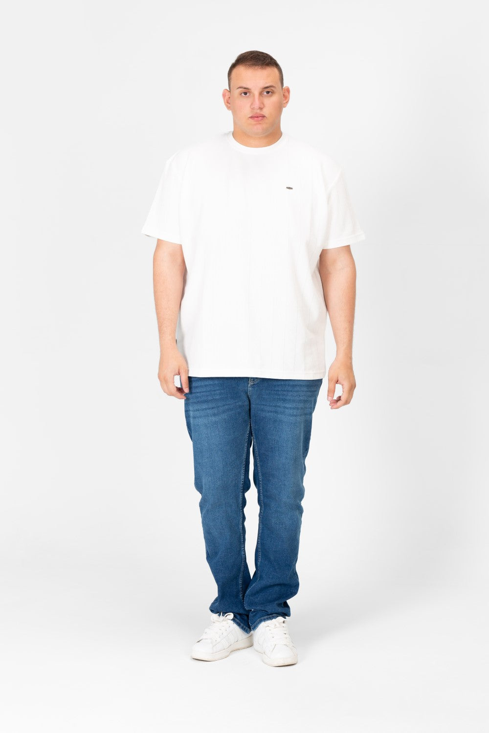 Men's Big Size Tomato Basic Crew Neck T-Shirt