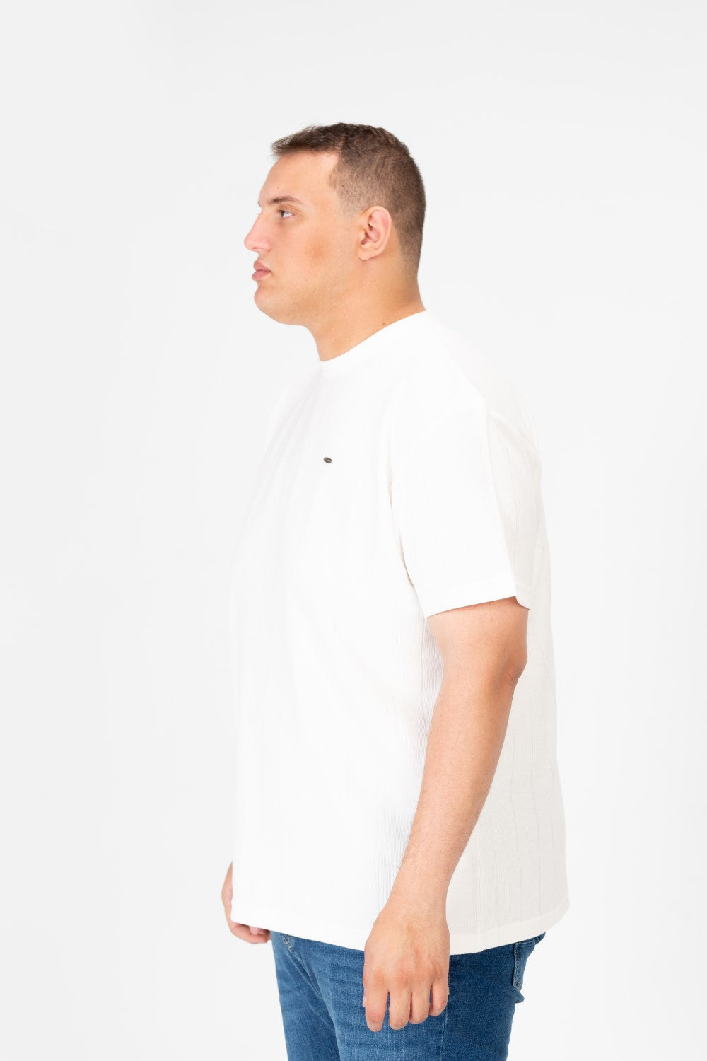 Men's Big Size Tomato Basic Crew Neck T-Shirt