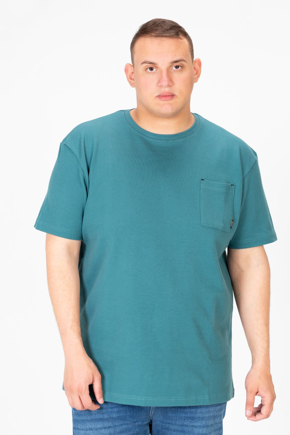 Men's Big Size Basic T-Shirt with Front Pocket