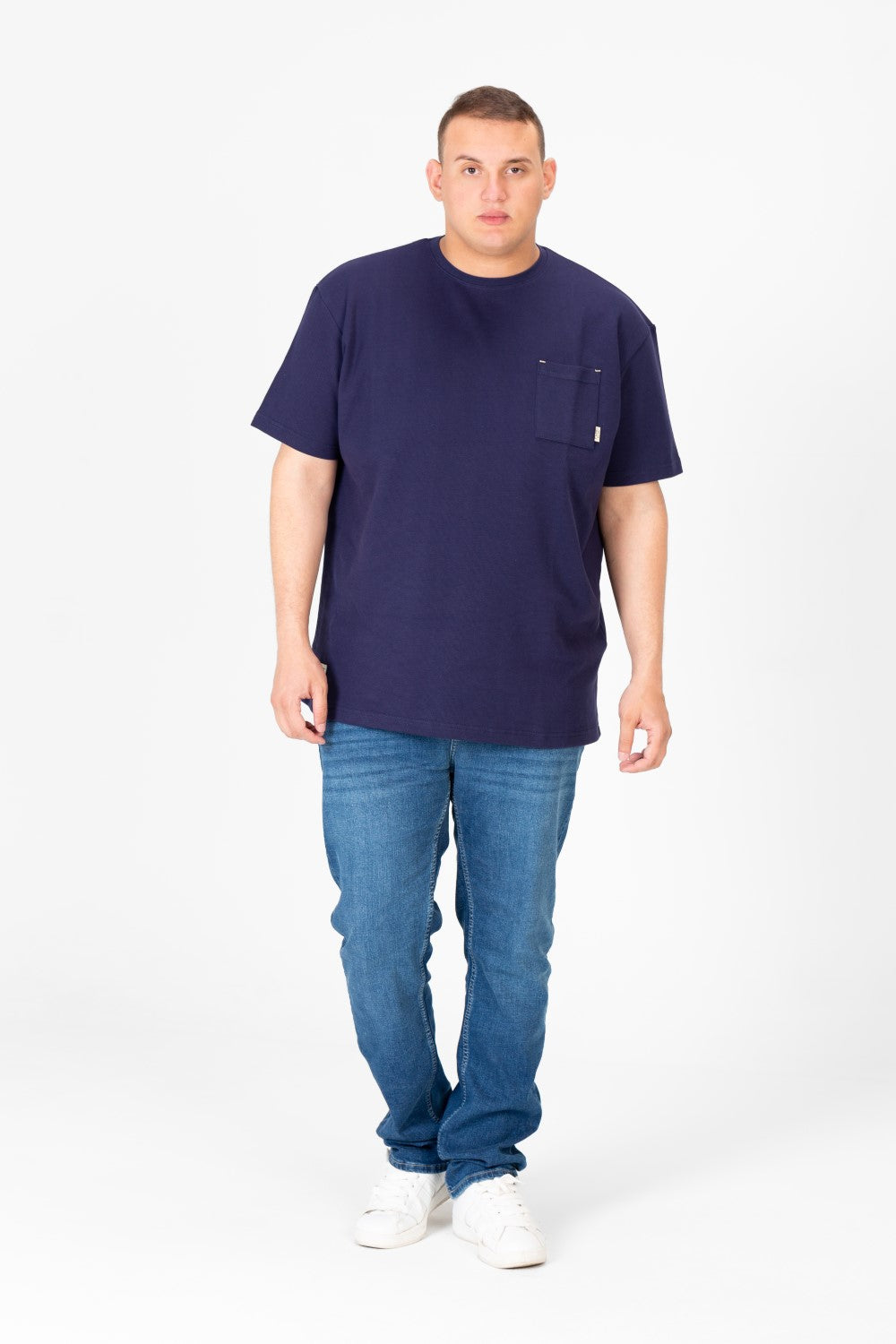 Men's Big Size Basic T-Shirt with Front Pocket