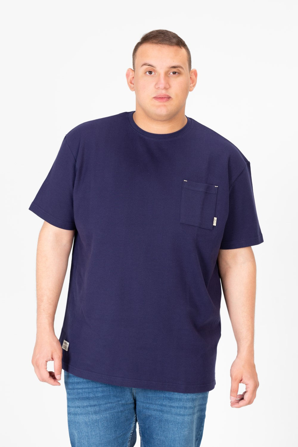 Men's Big Size Basic T-Shirt with Front Pocket