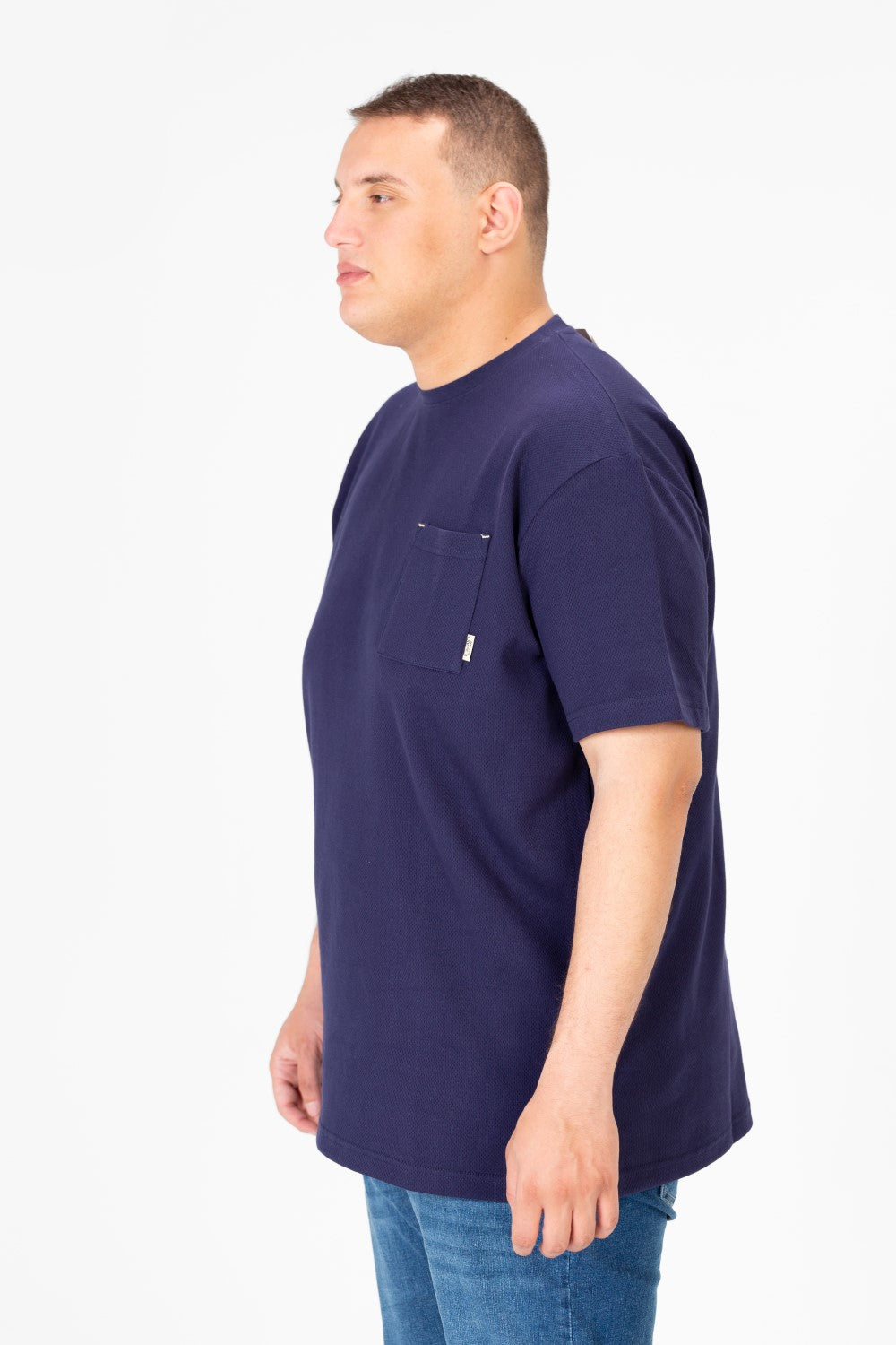Men's Big Size Basic T-Shirt with Front Pocket