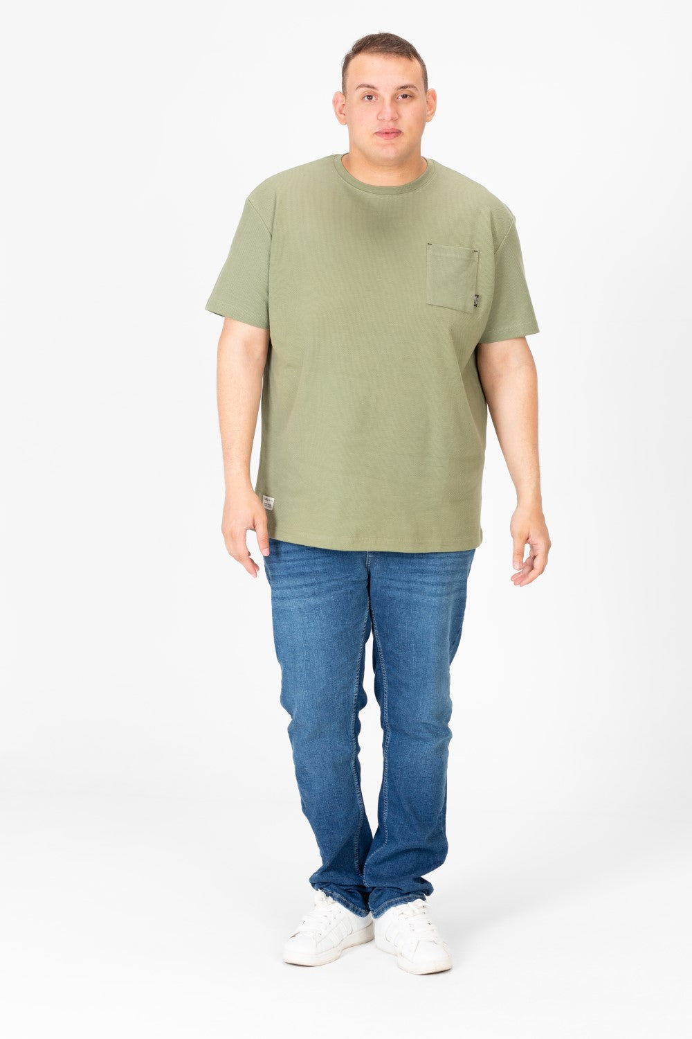 Men's Big Size Basic T-Shirt with Front Pocket