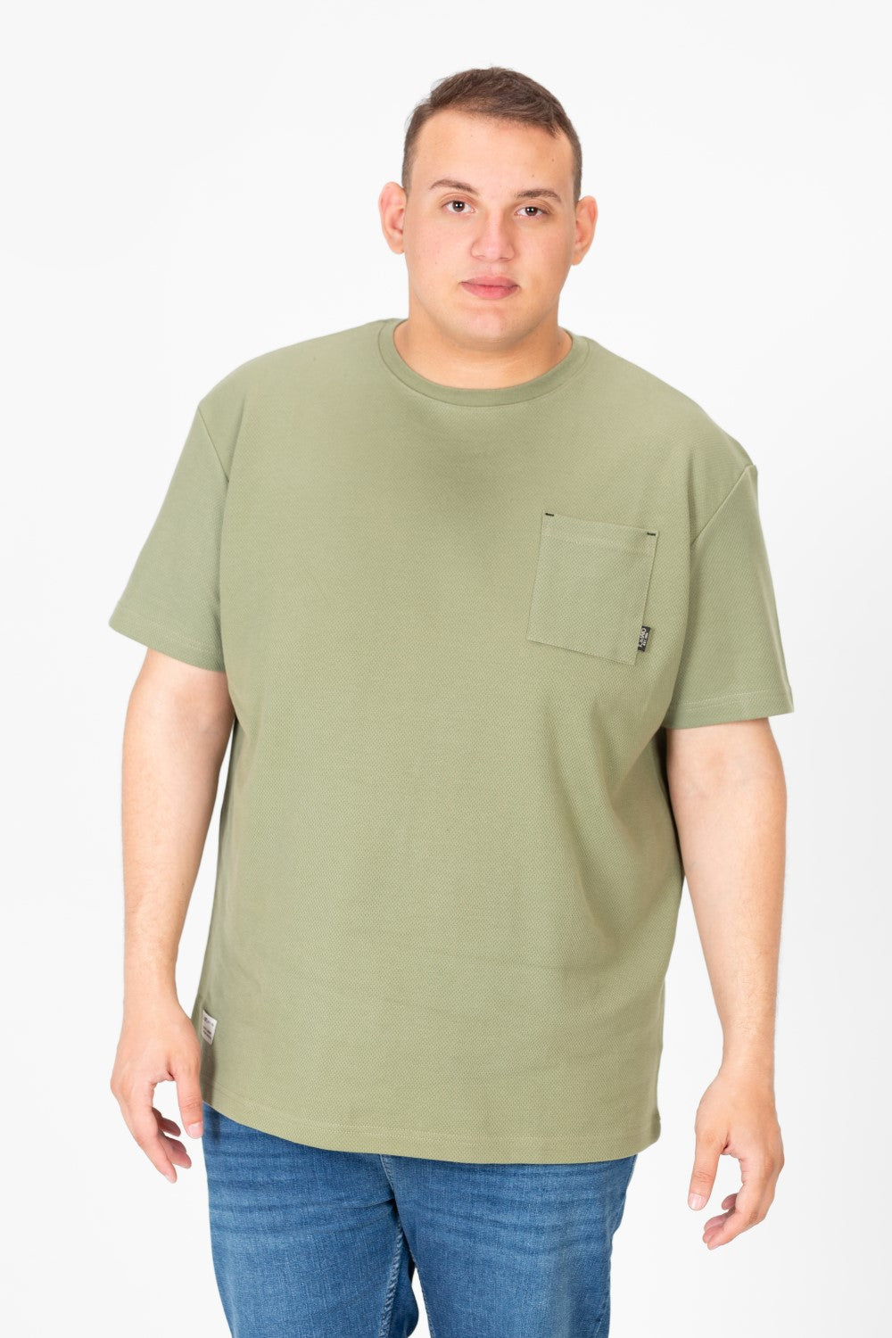 Men's Big Size Basic T-Shirt with Front Pocket