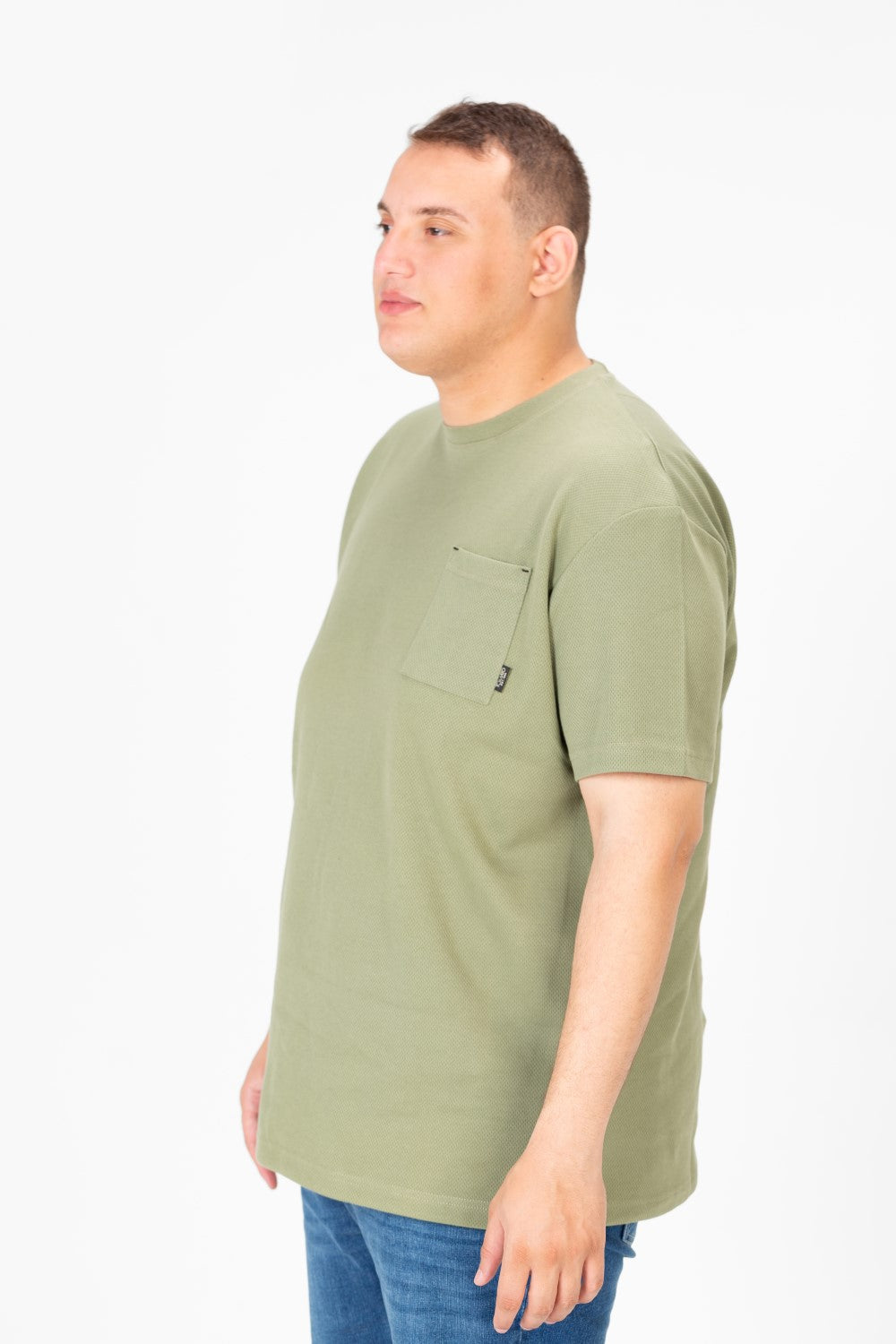 Men's Big Size Basic T-Shirt with Front Pocket