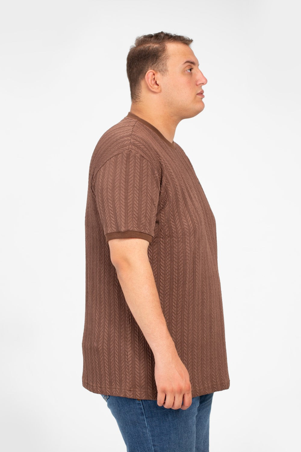 تي شيرت توماتو رجالي عصري بمقاس كبير ورقبة دائرية وأكمام قصيرة