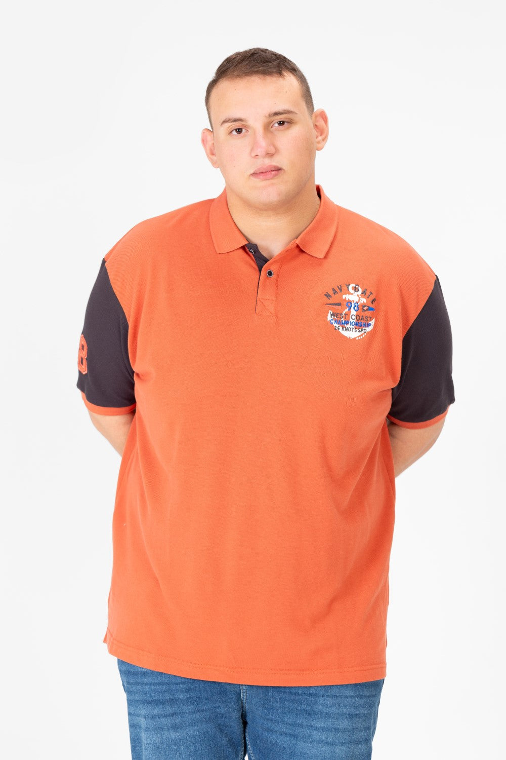 تي شيرت بولو رجالي مطبوع بنصف كم كبير الحجم 1