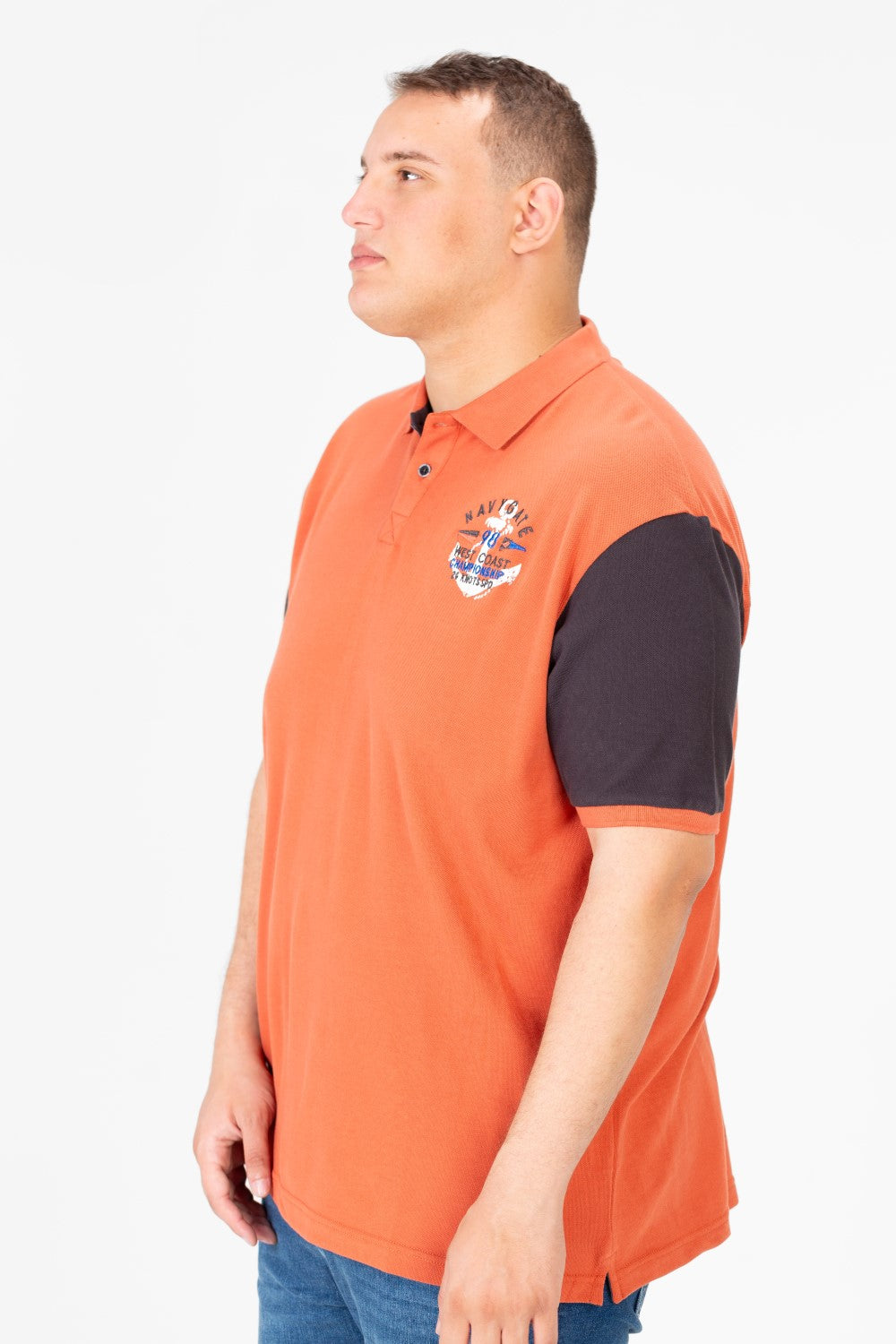 تي شيرت بولو رجالي مطبوع بنصف كم كبير الحجم 1