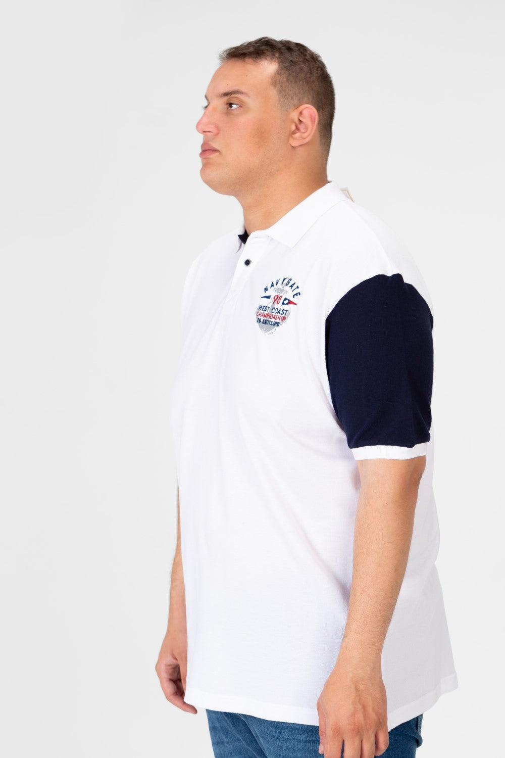 تي شيرت بولو رجالي مطبوع بنصف كم كبير الحجم 1