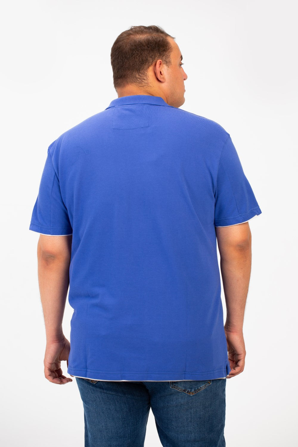 تي شيرت بولو توماتو رجالي كبير الحجم بأكمام قصيرة وتفاصيل أساسية