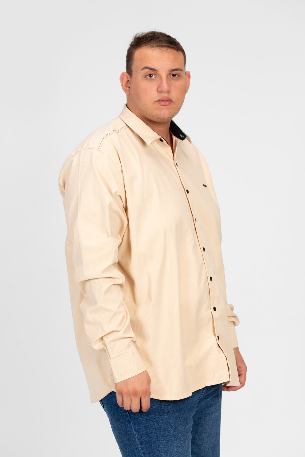 Men's Big Size Basic Tomato Long Sleeve Shirt