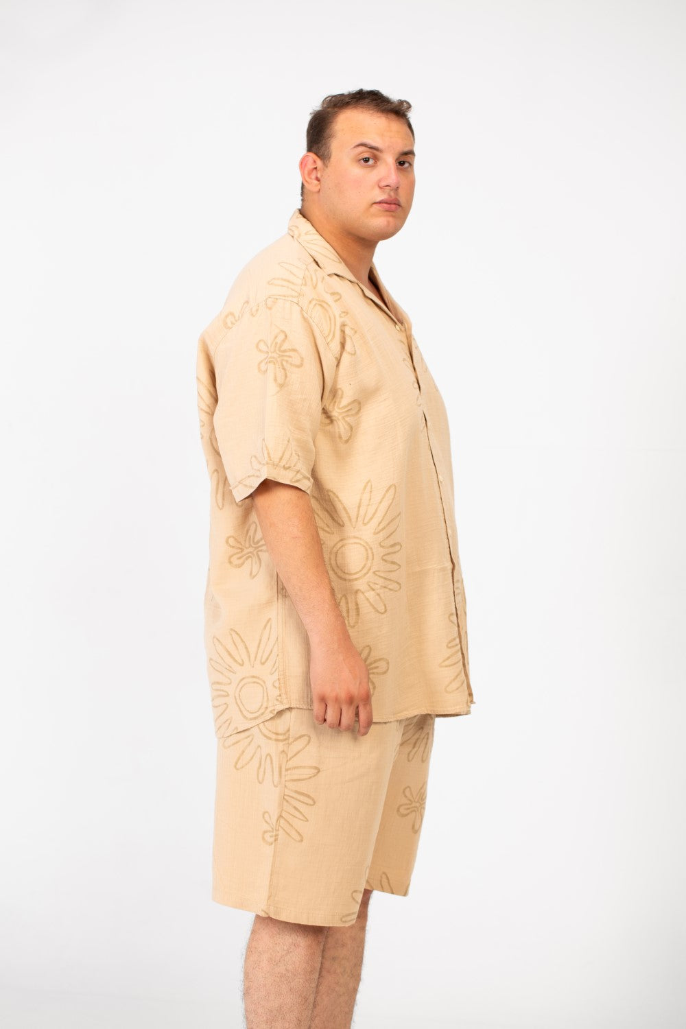 Men's Big Size Summer Outfit Full Rose Printed