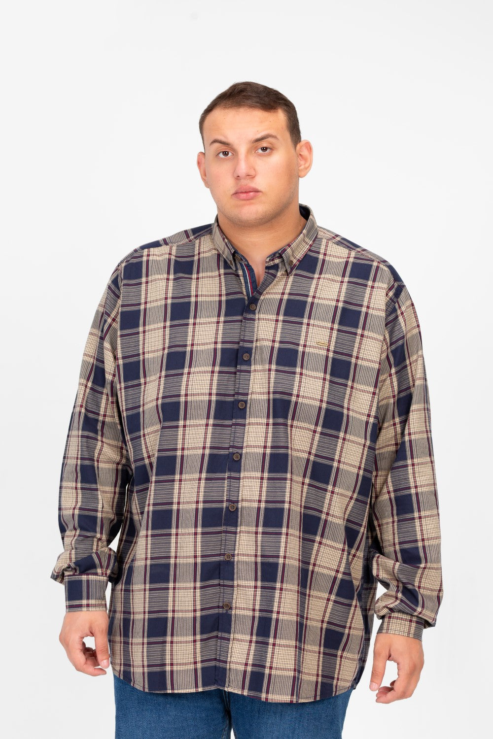 Men's Big Size Check Long Sleeves Shirt