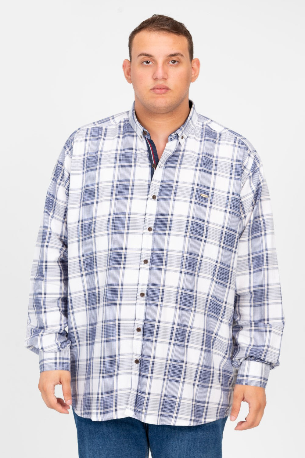 Men's Big Size Check Long Sleeves Shirt