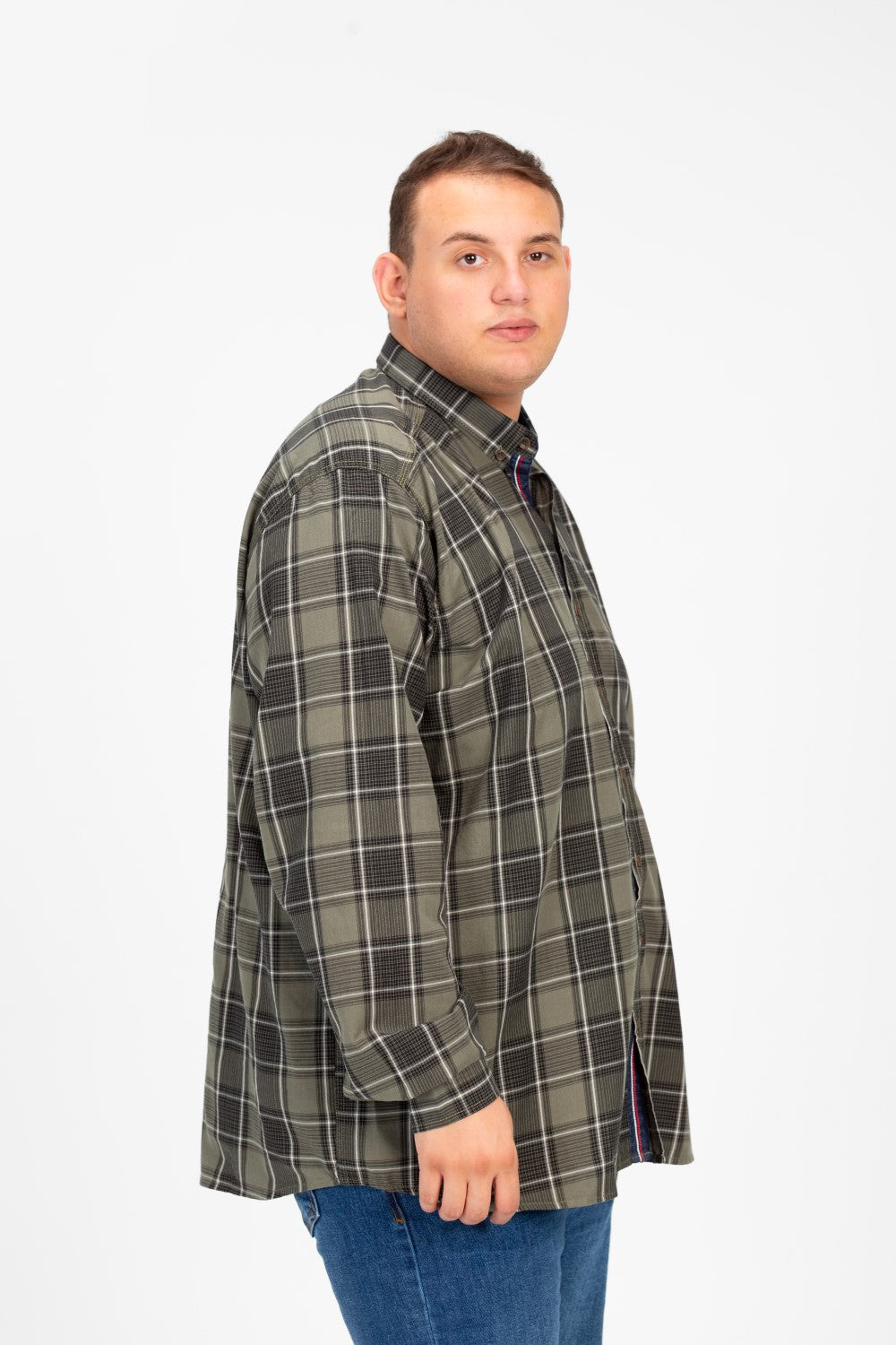 Men's Big Size Check Long Sleeves Shirt