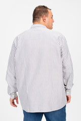 قميص رجالي مخطط بأكمام طويلة بحجم كبير