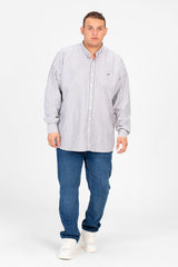 قميص رجالي مخطط بأكمام طويلة بحجم كبير