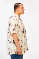 Men's Big Size Half Sleeve All Over Print Shirt With Front Pocket