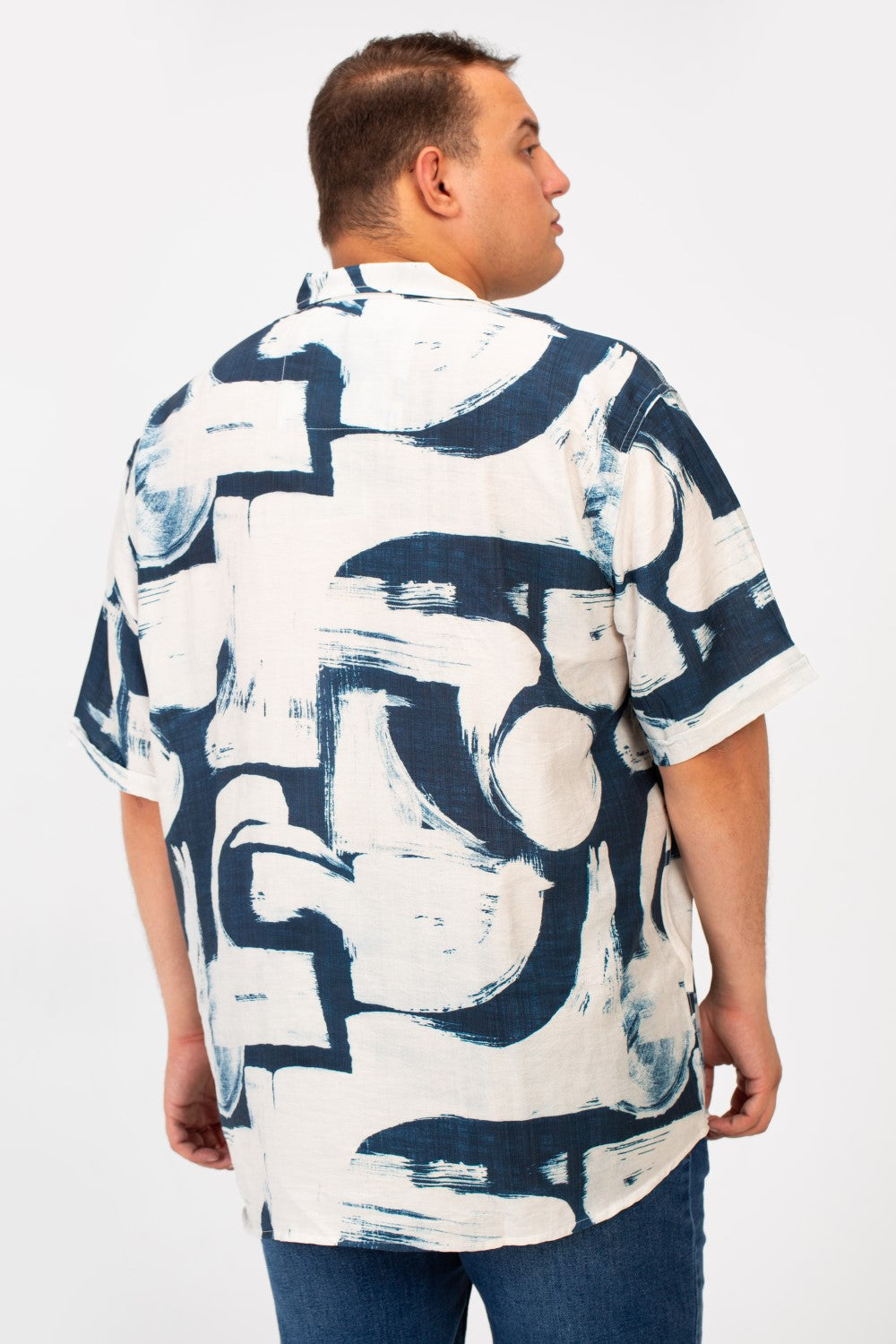 Men's Big Size Summer Short Sleeved Full Print Shirt Made Of Practical And Comfortable Material